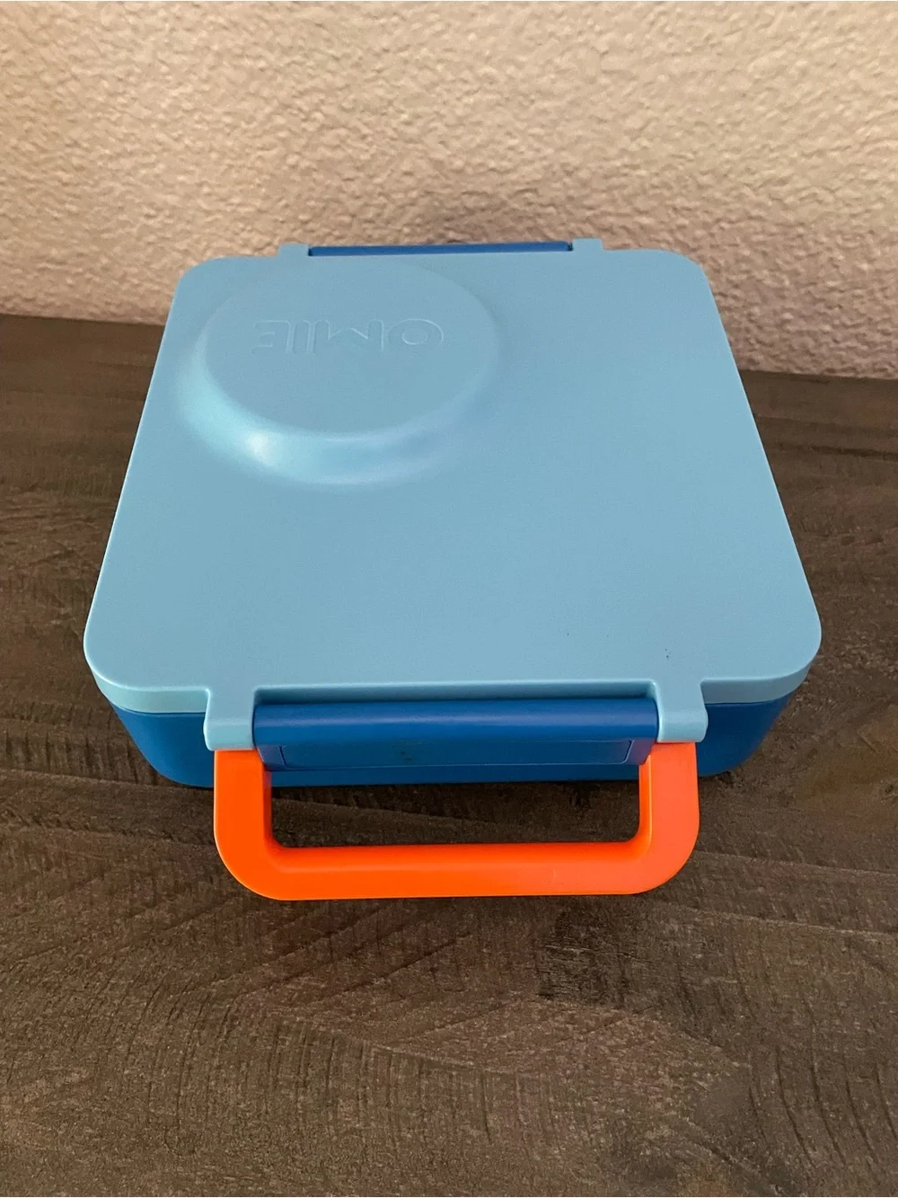 Omie Blue Meal Box with Orange Accents - Durable Food Storage